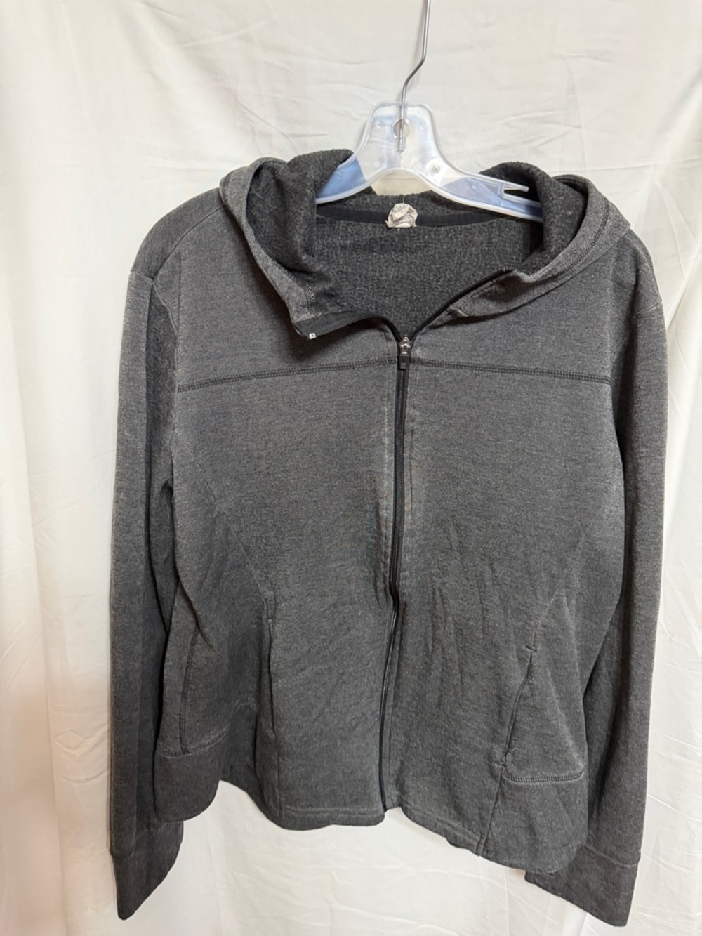 Gray Lightweight Zip-Front Hooded Jacket